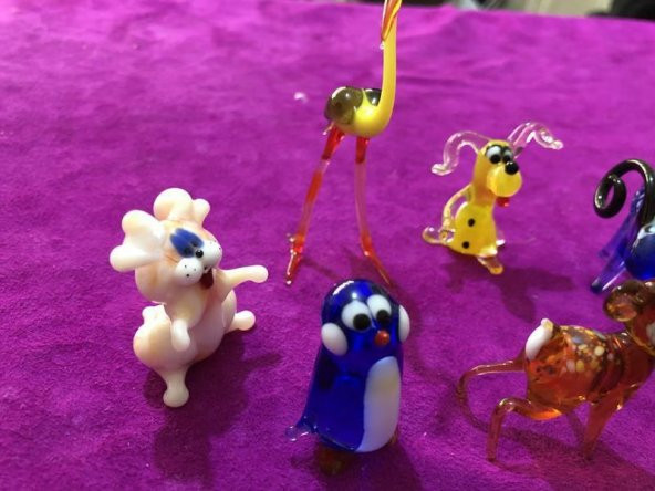 CAM HAYVAN FİGÜR LOTU - KOÇ-FLAMİNGO-KÖPEK-TAVŞAN-PENGUEN-CEYLAN - 6 ADET SET 69 - Resim 3