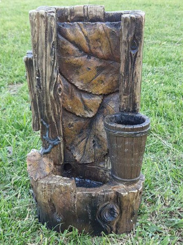 Ledli Yaprak Motifli Dekoratif Şelale 38x24x18cm DW72123 - Masaüstü Şelale ürün görseli 1