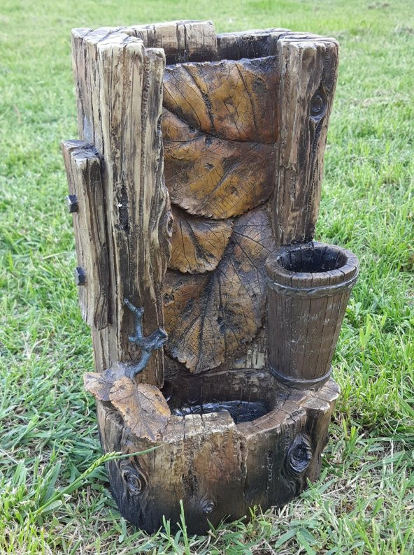 Ledli Yaprak Motifli Dekoratif Şelale 38x24x18cm DW72123 - Masaüstü Şelale - Resim 2