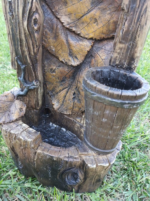 Ledli Yaprak Motifli Dekoratif Şelale 38x24x18cm DW72123 - Masaüstü Şelale - Resim 5