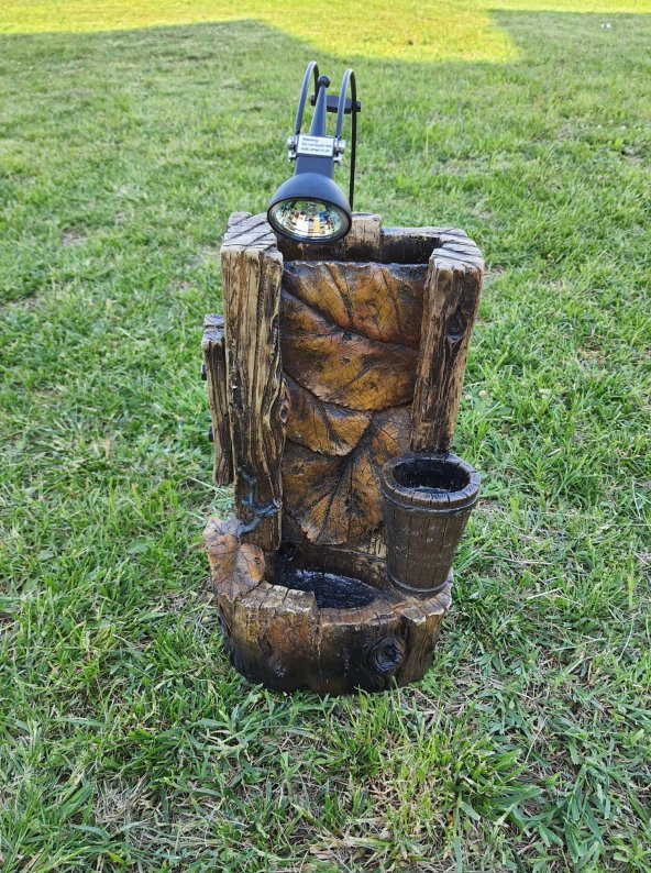 Ledli Yaprak Motifli Dekoratif Şelale 38x24x18cm DW72123 - Masaüstü Şelale - Resim 6