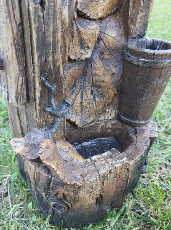 Ledli Yaprak Motifli Dekoratif Şelale 38x24x18cm DW72123 - Masaüstü Şelale - Resim 7