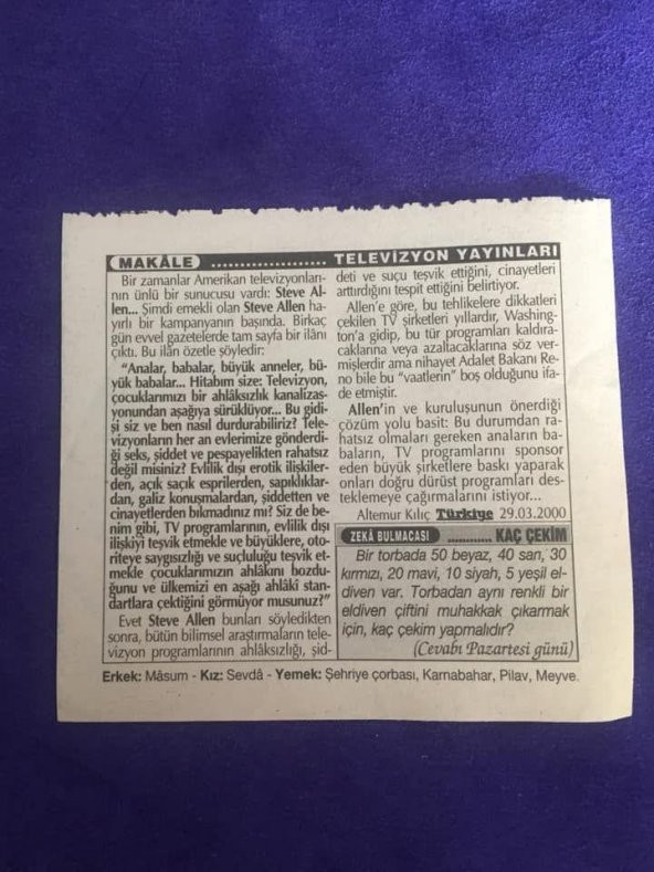 14 Nisan 2001 Takvim Yaprağı - Nostalji Koleksiyonluk Takvim Yaprağı B - Resim 2