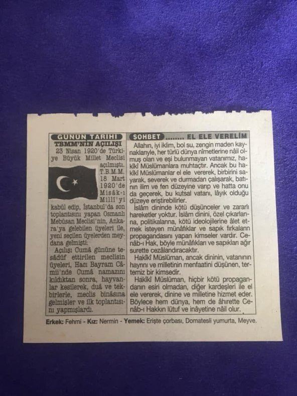 23 Nisan 2001 Takvim Yaprağı - Nostalji Koleksiyonluk Takvim Yaprağı - Resim 2