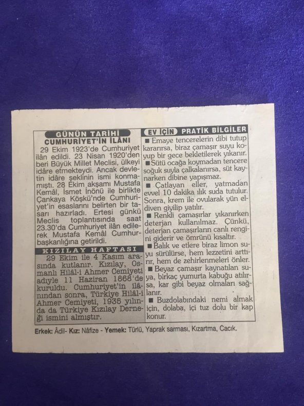 29 Ekim 2001 Takvim Yaprağı - Nostalji Koleksiyonluk Takvim Yaprağı B - Resim 2