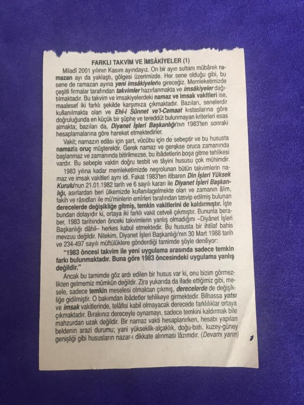 12 Kasım 2001 Takvim Yaprağı - Nostalji Koleksiyonluk Takvim Yaprağı - Resim 2