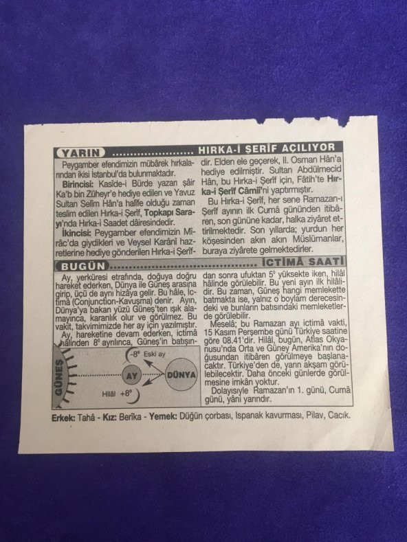 15 Kasım 2001 Takvim Yaprağı - Nostalji Koleksiyonluk Takvim Yaprağı B - Resim 2