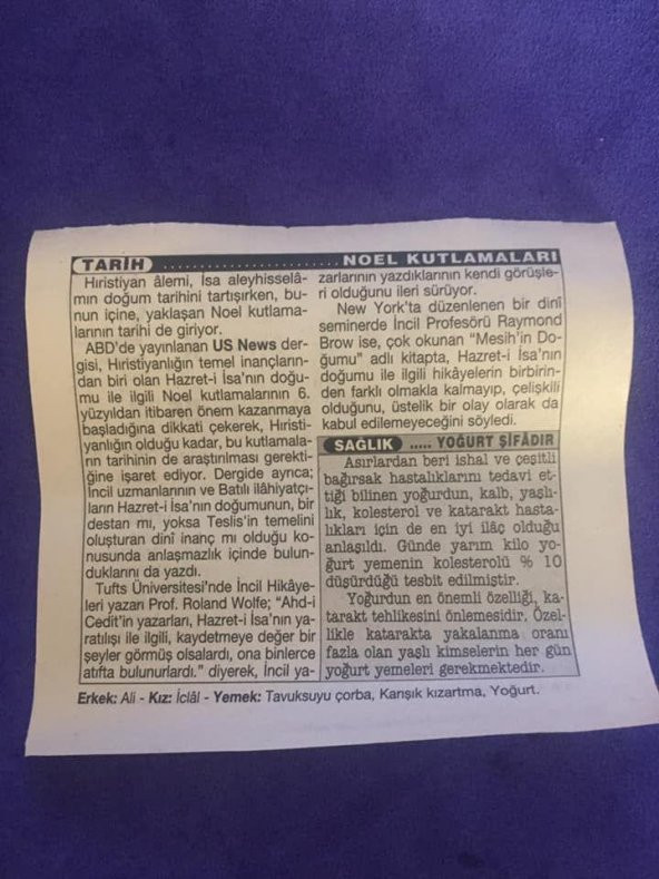 19 Aralık 2001 Takvim Yaprağı - Nostalji Koleksiyonluk Takvim Yaprağı B - Resim 2