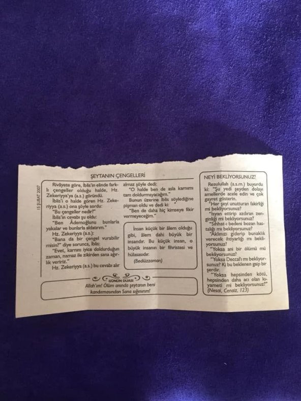 15 Şubat 2007 Takvim Yaprağı - Nostalji Koleksiyonluk Takvim Yaprağı B - Resim 2