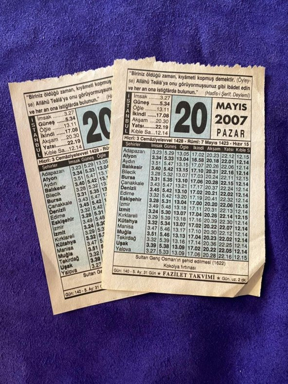 17 Mayıs 2007 Takvim Yaprağı - Nostalji Koleksiyonluk Takvim Yaprağı - Resim 3