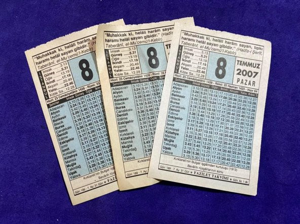 8 Temmuz 2007 Takvim Yaprağı - Nostalji Koleksiyonluk Takvim Yaprağı - Resim 3