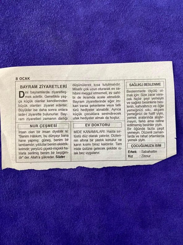 8 Ocak 2006 Takvim Yaprağı - Nostalji Koleksiyonluk Takvim Yaprağı - Resim 2