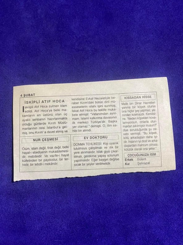 4 Şubat 2005 Takvim Yaprağı - Nostalji Koleksiyonluk Takvim Yaprağı - Resim 2