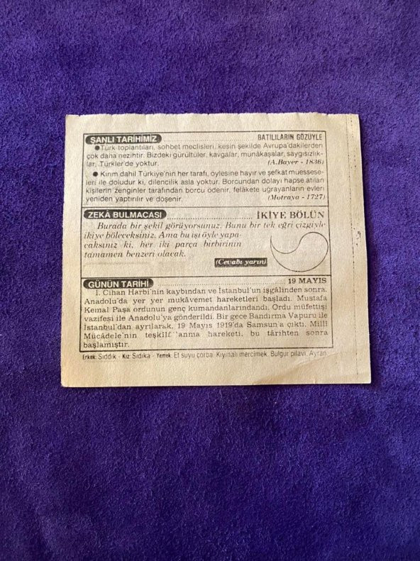 19 Mayıs 1990 Takvim Yaprağı - Nostalji Koleksiyonluk Takvim Yaprağı - 2