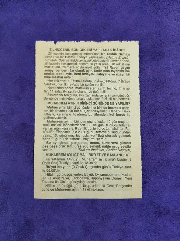 8 Ocak 2008 Takvim Yaprağı - Nostaljik Koleksiyonluk Takvim Yaprağı - Resim 2