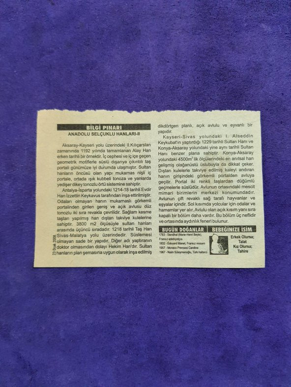23 Ocak 2008 Takvim Yaprağı - Nostaljik Koleksiyonluk Takvim Yaprağı A - 2