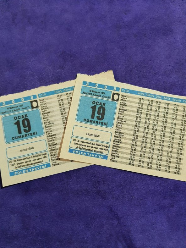 19 Ocak 2008 Takvim Yaprağı - Nostaljik Koleksiyonluk Takvim Yaprağı A - Resim 3