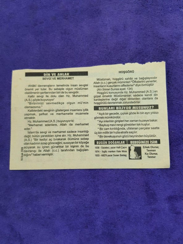 16 Ocak 2008 Takvim Yaprağı - Nostaljik Koleksiyonluk Takvim Yaprağı A - Resim 2