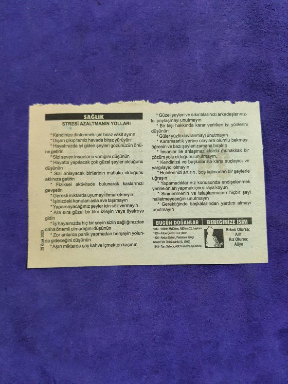 29 Ocak 2008 Takvim Yaprağı - Nostaljik Koleksiyonluk Takvim Yaprağı A - Resim 2