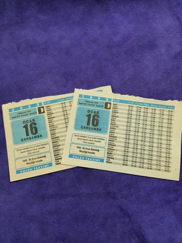 16 Ocak 2008 Takvim Yaprağı - Nostaljik Koleksiyonluk Takvim Yaprağı A - Resim 3