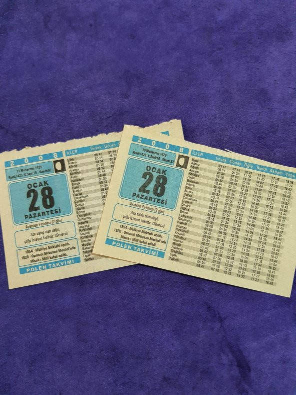 28 Ocak 2008 Takvim Yaprağı - Nostaljik Koleksiyonluk Takvim Yaprağı A - Resim 3