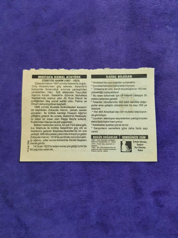 14 Ocak 2008 Takvim Yaprağı - Nostaljik Koleksiyonluk Takvim Yaprağı A - Resim 2