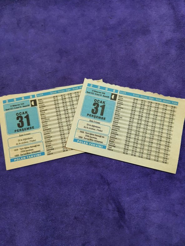 31 Ocak 2008 Takvim Yaprağı - Nostaljik Koleksiyonluk Takvim Yaprağı A - Resim 3