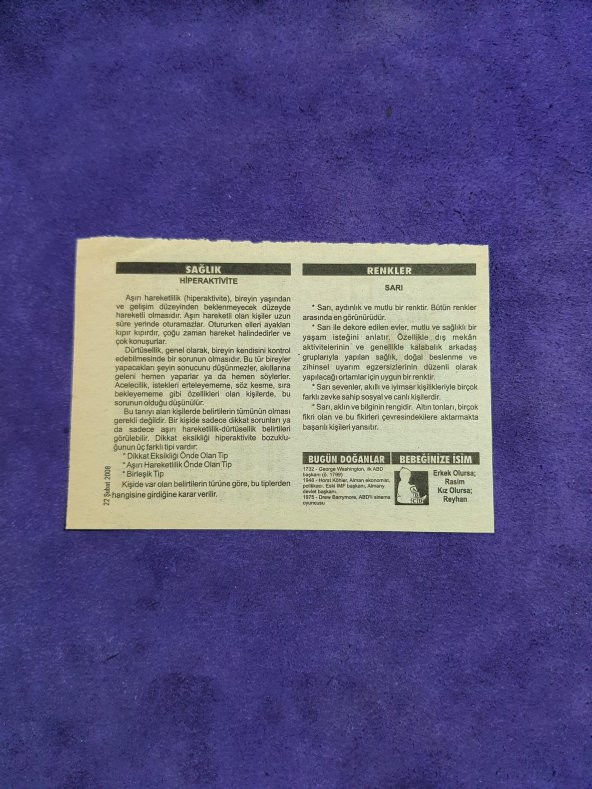 22 Şubat 2008 Takvim Yaprağı - Nostaljik Koleksiyonluk Takvim Yaprağı - Resim 2