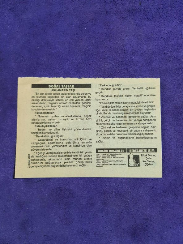 23 Şubat 2008 Takvim Yaprağı - Nostaljik Koleksiyonluk Takvim Yaprağı - Resim 2