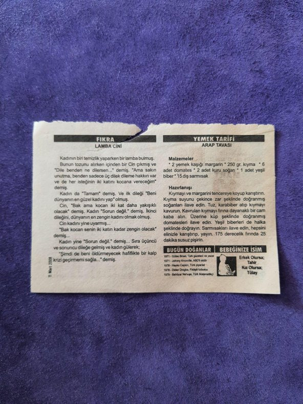 11 Mart 2008 Takvim Yaprağı - Nostaljik Koleksiyonluk Takvim Yaprağı - Resim 2