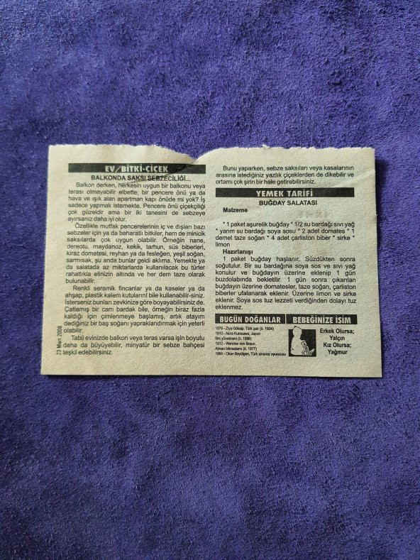 23 Mart 2008 Takvim Yaprağı - Nostaljik Koleksiyonluk Takvim Yaprağı - Resim 2