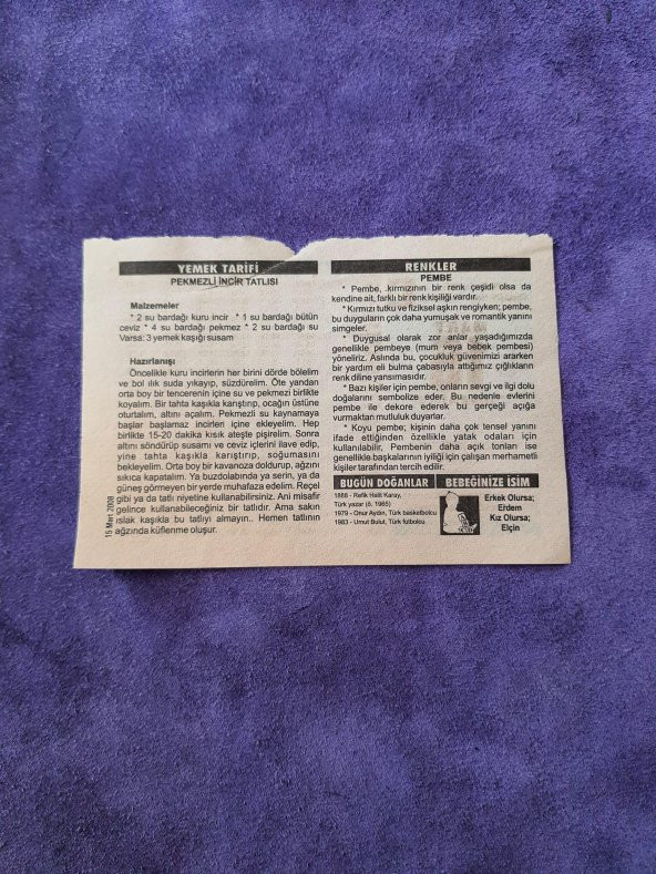 15 Mart 2008 Takvim Yaprağı - Nostaljik Koleksiyonluk Takvim Yaprağı - Resim 2