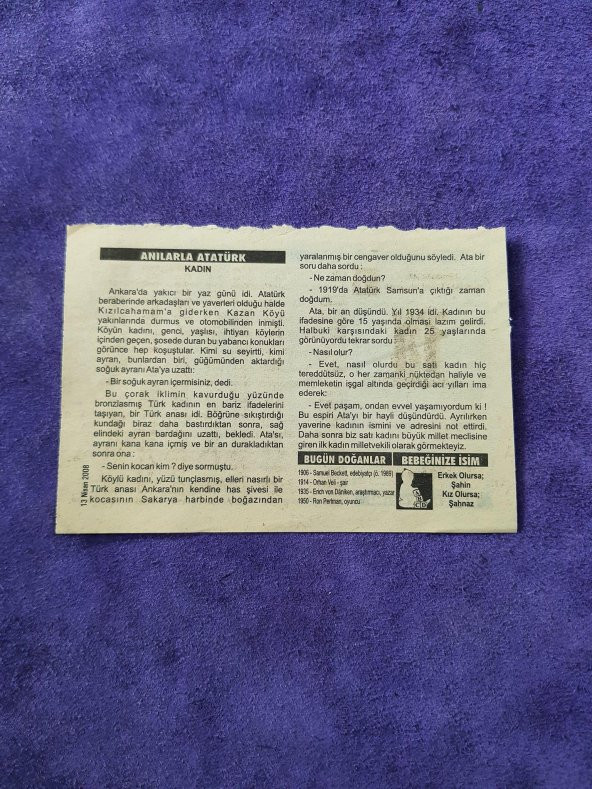 13 Nisan 2008 Takvim Yaprağı - Nostaljik Koleksiyonluk Takvim Yaprağı - Resim 2