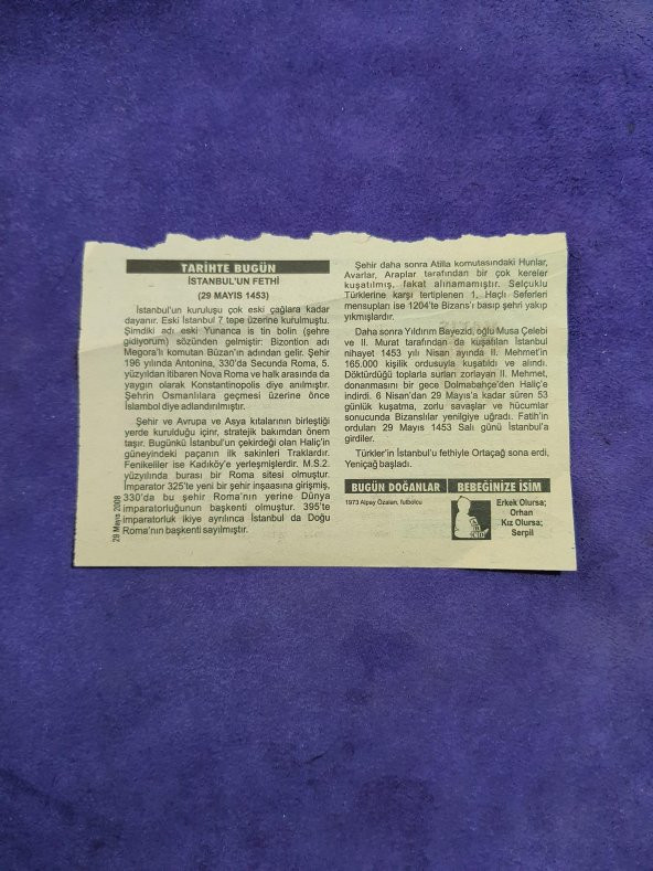 29 Mayıs 2008 Takvim Yaprağı - Nostaljik Koleksiyonluk Takvim Yaprağı - Resim 2