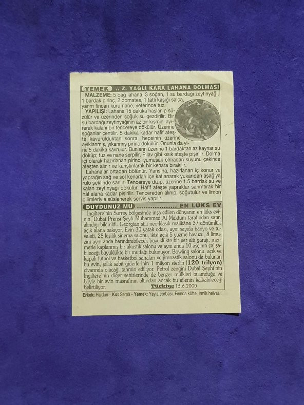 29 Ocak 2003 Takvim Yaprağı - Nostaljik Koleksiyonluk Takvim Yaprağı - 2
