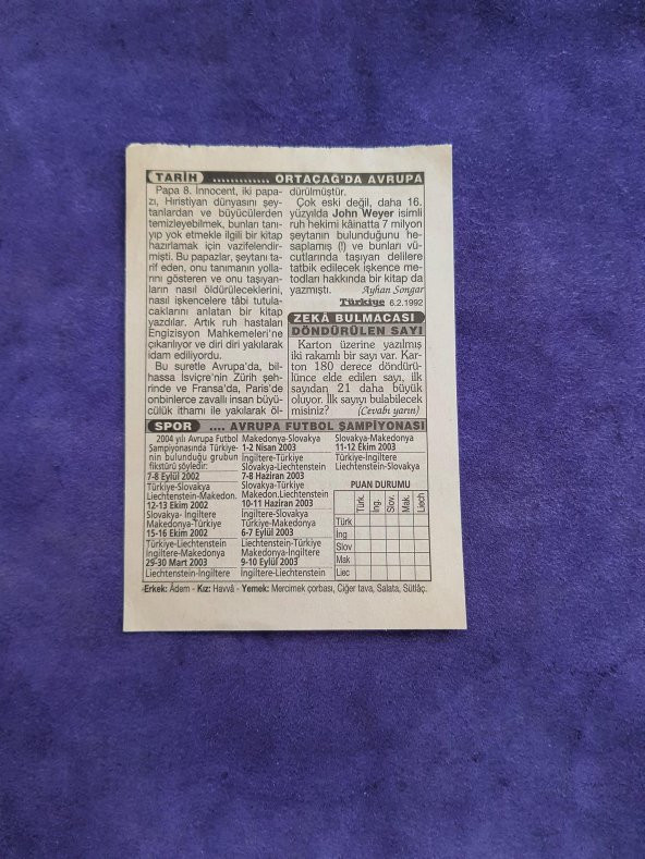 29 Mart 2003 Takvim Yaprağı - Nostaljik Koleksiyonluk Takvim Yaprağı - Resim 2