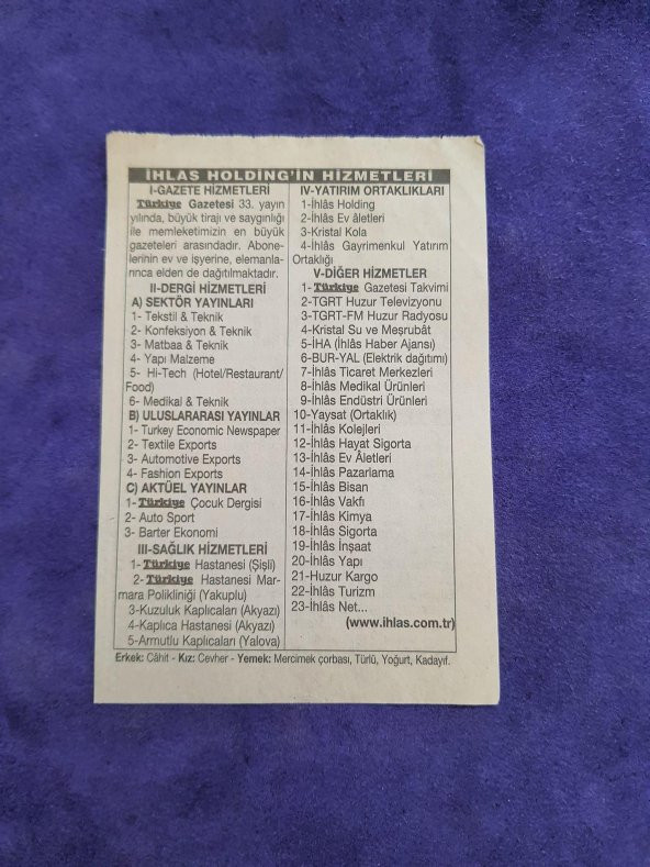 22 Nisan 2003 Takvim Yaprağı - Nostaljik Koleksiyonluk Takvim Yaprağı - Resim 2