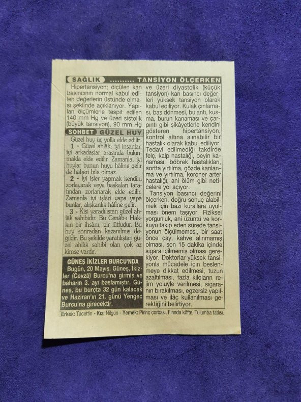 20 Mayıs 2003 Takvim Yaprağı - Nostaljik Koleksiyonluk Takvim Yaprağı - Resim 2