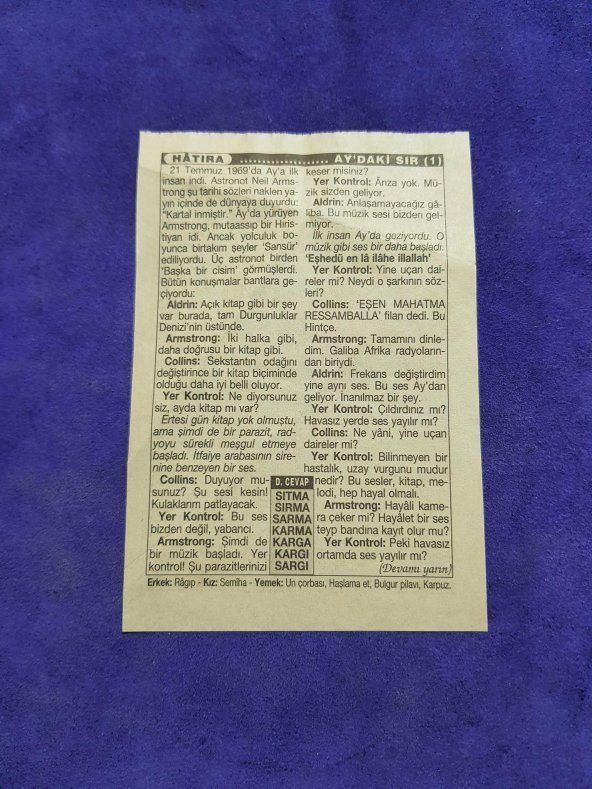 20 Temmuz 2003 Takvim Yaprağı - Nostaljik Koleksiyonluk Takvim Yaprağı - Resim 2