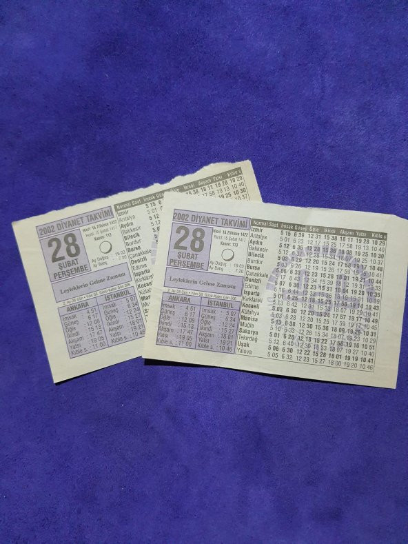 28 Şubat 2002 Takvim Yaprağı - Nostaljik Koleksiyonluk Takvim Yaprağı - Resim 3