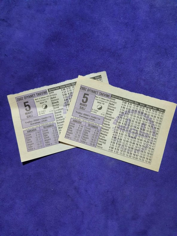 5 Mart 2002 Takvim Yaprağı - Nostalji Koleksiyonluk Takvim Yaprağı - Resim 3