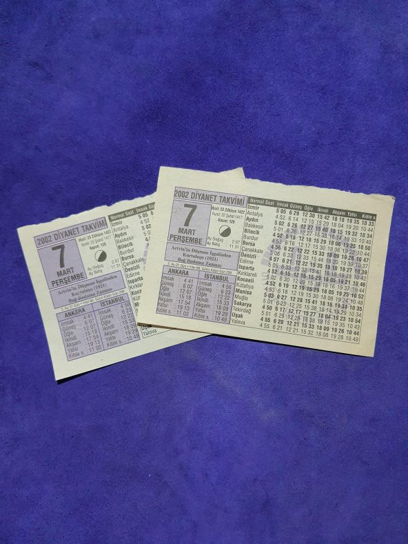 7 Mart 2002 Takvim Yaprağı - Nostalji Koleksiyonluk Takvim Yaprağı - Resim 3