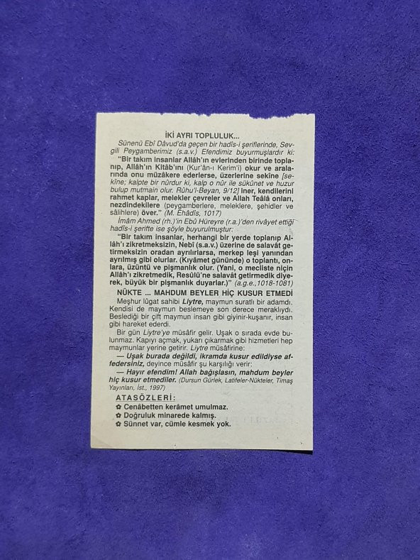 9 Mayıs 2002 Takvim Yaprağı - Nostalji Koleksiyonluk Takvim Yaprağı A - Resim 2