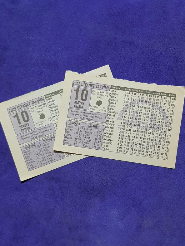 10 Mayıs 2002 Takvim Yaprağı - Nostalji Koleksiyonluk Takvim Yaprağı - Resim 3