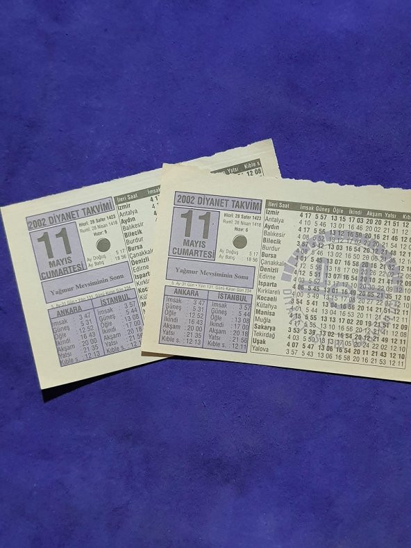 11 Mayıs 2002 Takvim Yaprağı - Nostalji Koleksiyonluk Takvim Yaprağı - Resim 3