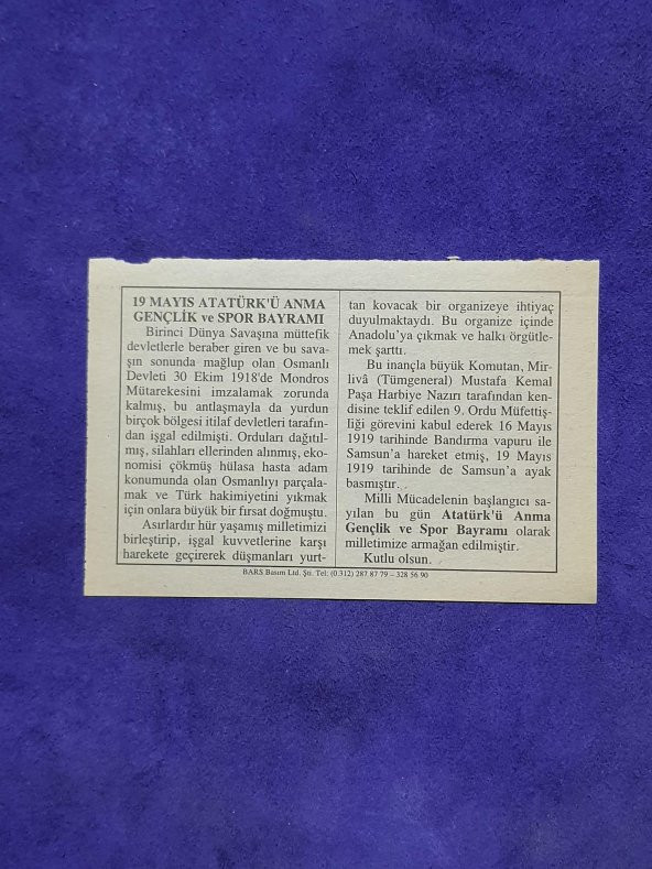 19 Mayıs 2002 Takvim Yaprağı - Nostalji Koleksiyonluk Takvim Yaprağı - Resim 2