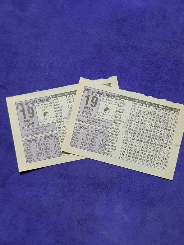 19 Mayıs 2002 Takvim Yaprağı - Nostalji Koleksiyonluk Takvim Yaprağı - Resim 3