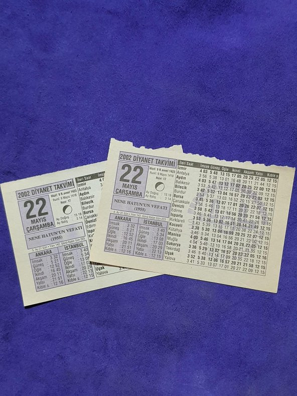 22 Mayıs 2002 Takvim Yaprağı - Nostalji Koleksiyonluk Takvim Yaprağı - Resim 3
