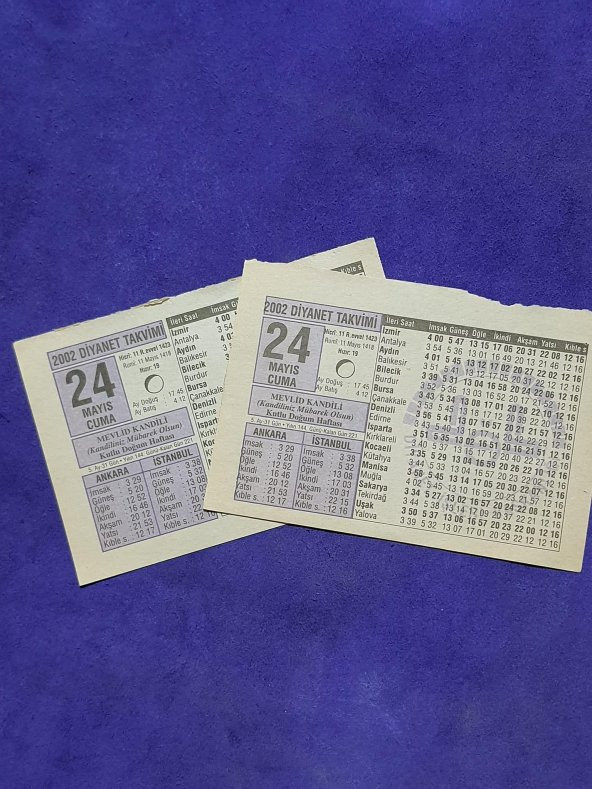 24 Mayıs 2002 Takvim Yaprağı - Nostalji Koleksiyonluk Takvim Yaprağı - Resim 3