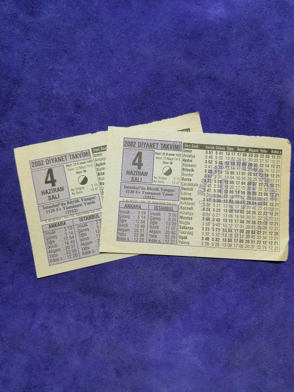 4 Haziran 2002 Takvim Yaprağı - Nostalji Koleksiyonluk Takvim Yaprağı A - 3